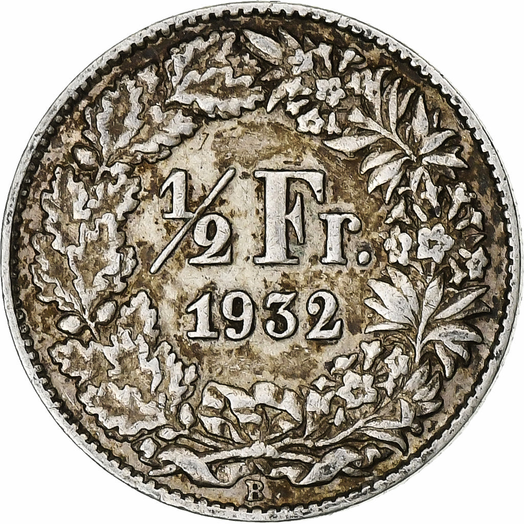 Schweiz, 1/2 Franc, 1932, Bern, Silber, SS+