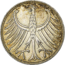 GERMANY - FEDERAL REPUBLIC, 5 Mark, 1966, Munich, Silver, EF(40-45), KM:112.1