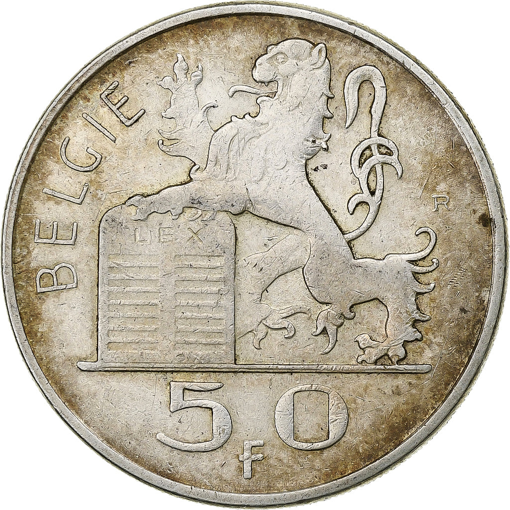 Belgium, Régence Prince Charles, 50 Francs, 50 Frank, 1950, Silver, AU(50-53)