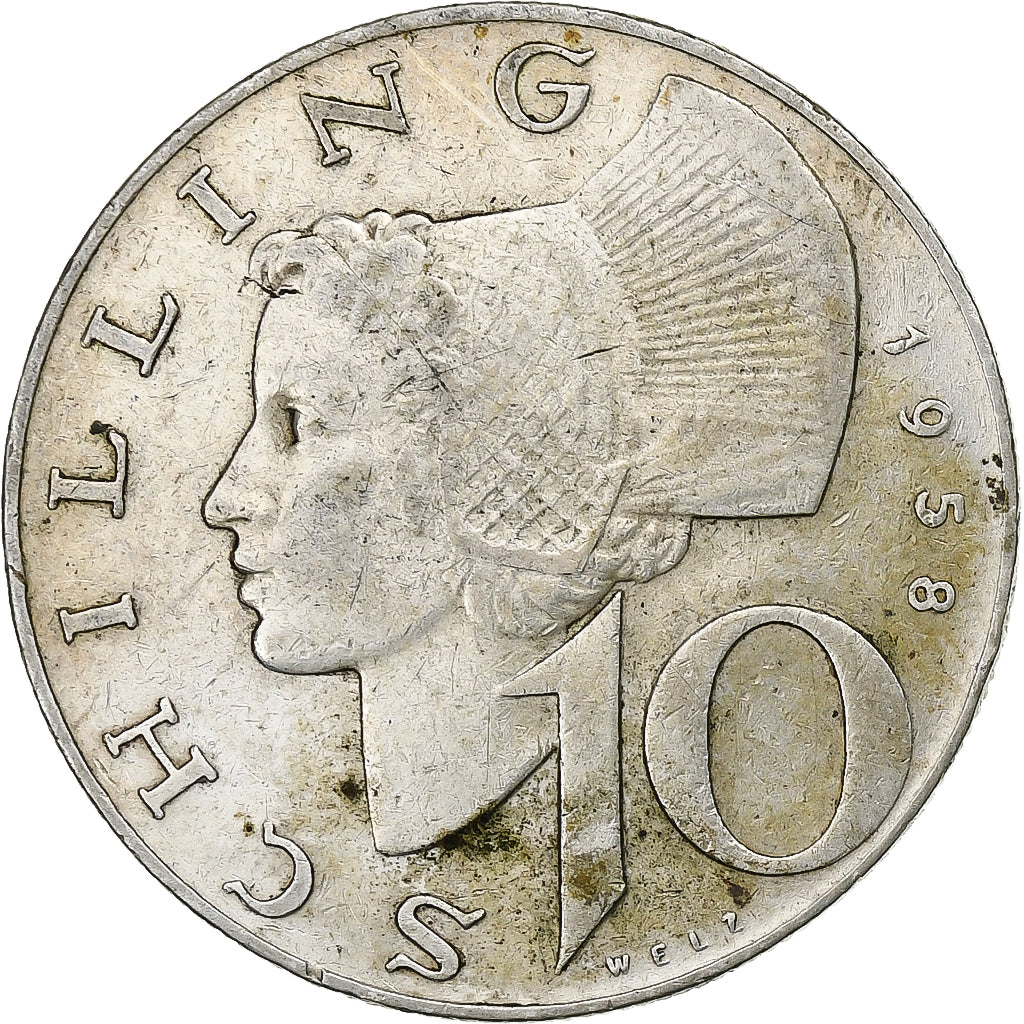 Österreich, 10 Schilling, 1958, Vienne, Silber, VZ, KM:2882