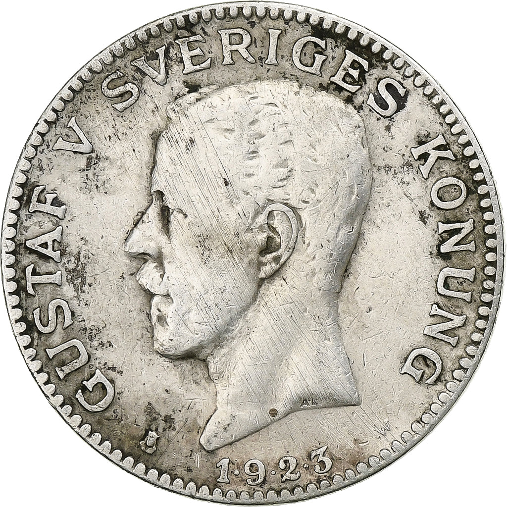 Sweden, Gustaf V, Krona, 1923, Silver, AU(50-53), KM:786.1