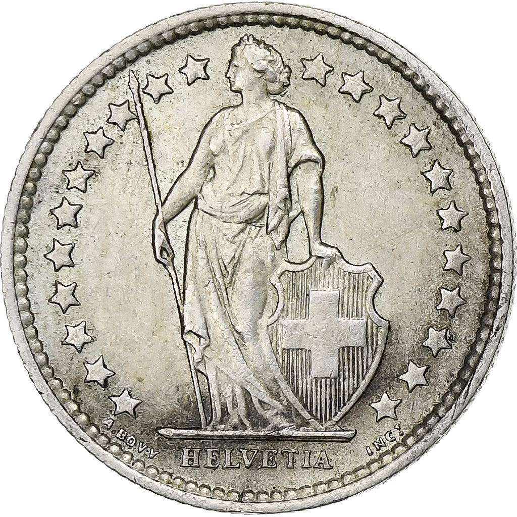 Switzerland, 1/2 Franc, 1958, Bern, Silver, AU(50-53), KM:23