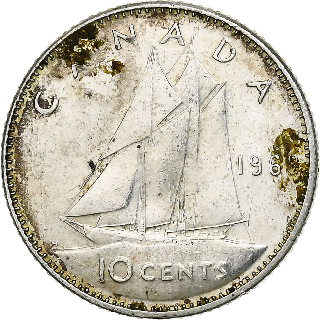 Canadá, Elizabeth II, 10 Cents, 1968, Royal Canadian Mint, Plata, MBC, KM:72