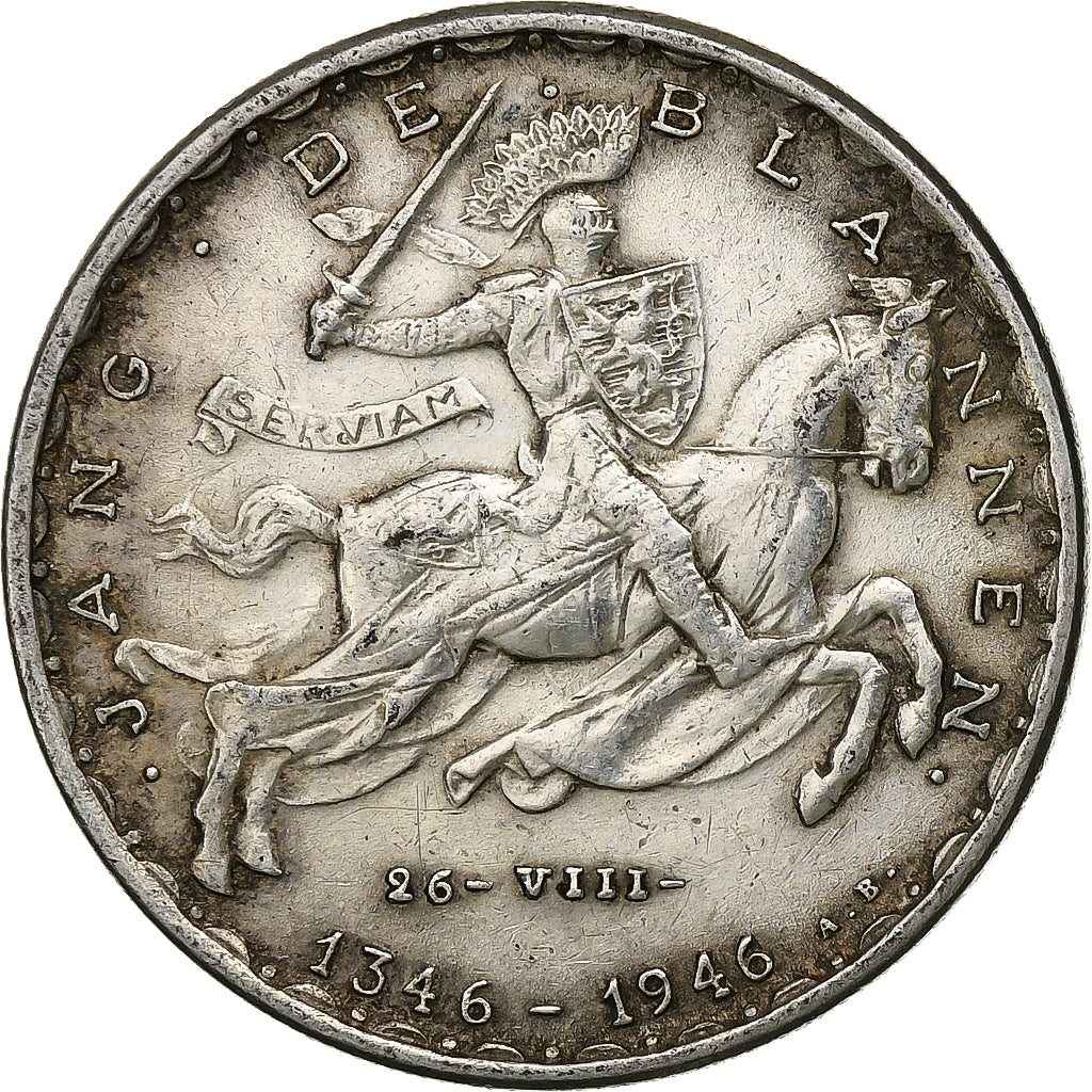 Luxembourg, Charlotte, 20 Francs, 1946, Luxembourg, Silver, AU(55-58), KM:47