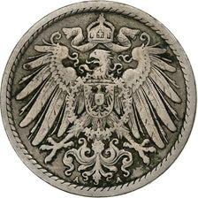 GERMANY - EMPIRE, Wilhelm I, 5 Pfennig, 1889, Berlin, Copper-nickel, EF(40-45)