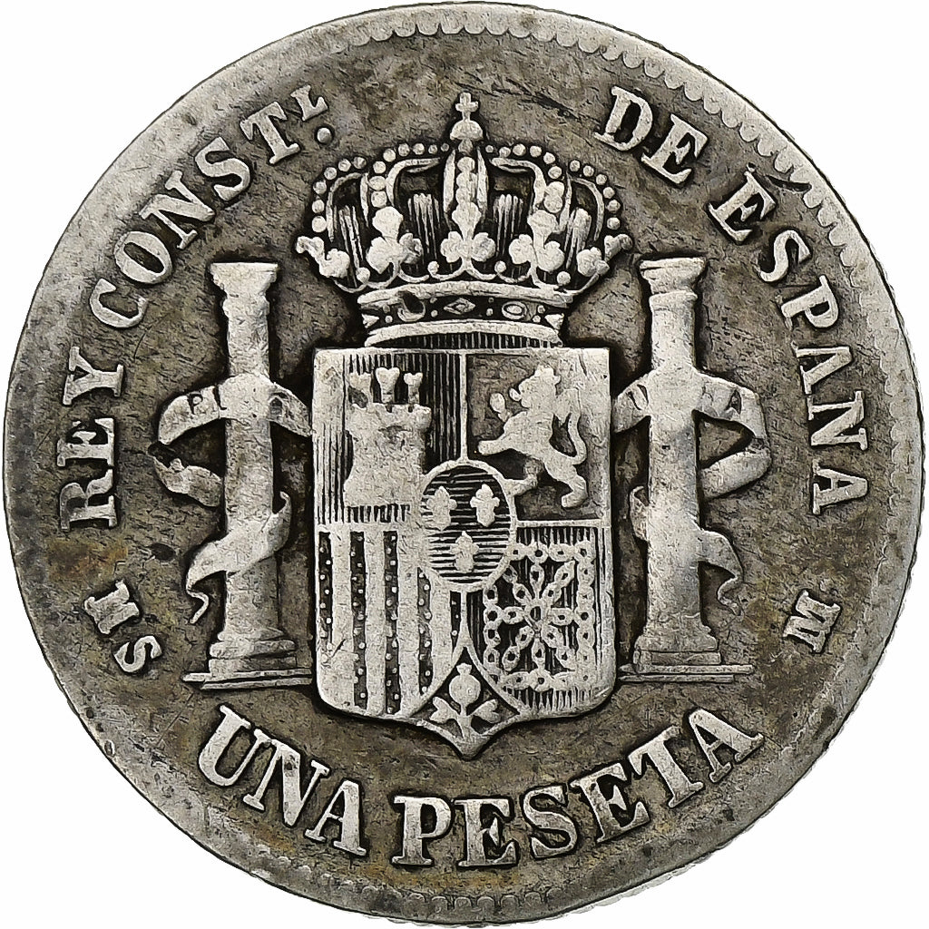 Spain, Alfonso XII, Peseta, 1885, Madrid, Silver, VF(20-25), KM:686