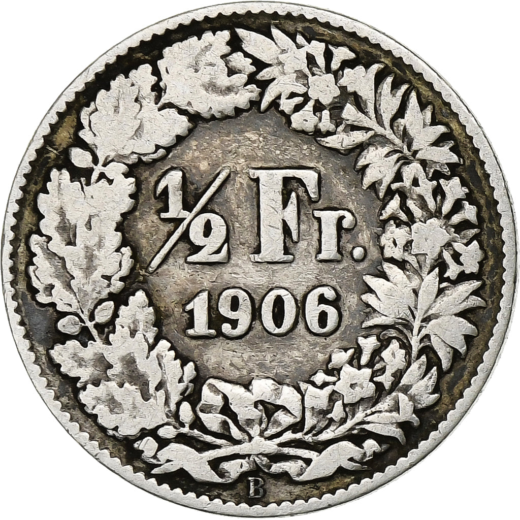 Switzerland, 1/2 Franc, 1906, Bern, Silver, EF(40-45), KM:23