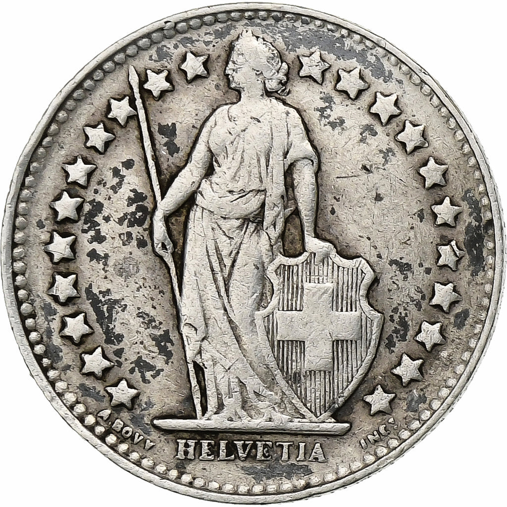 Switzerland, 1/2 Franc, 1934, Bern, Silver, AU(50-53), KM:23