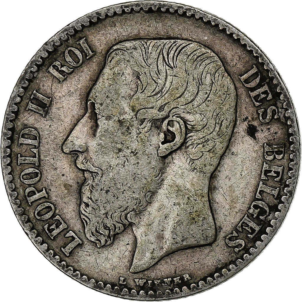 Belgium, Leopold II, Franc, 1886, Silver, EF(40-45), KM:29.1