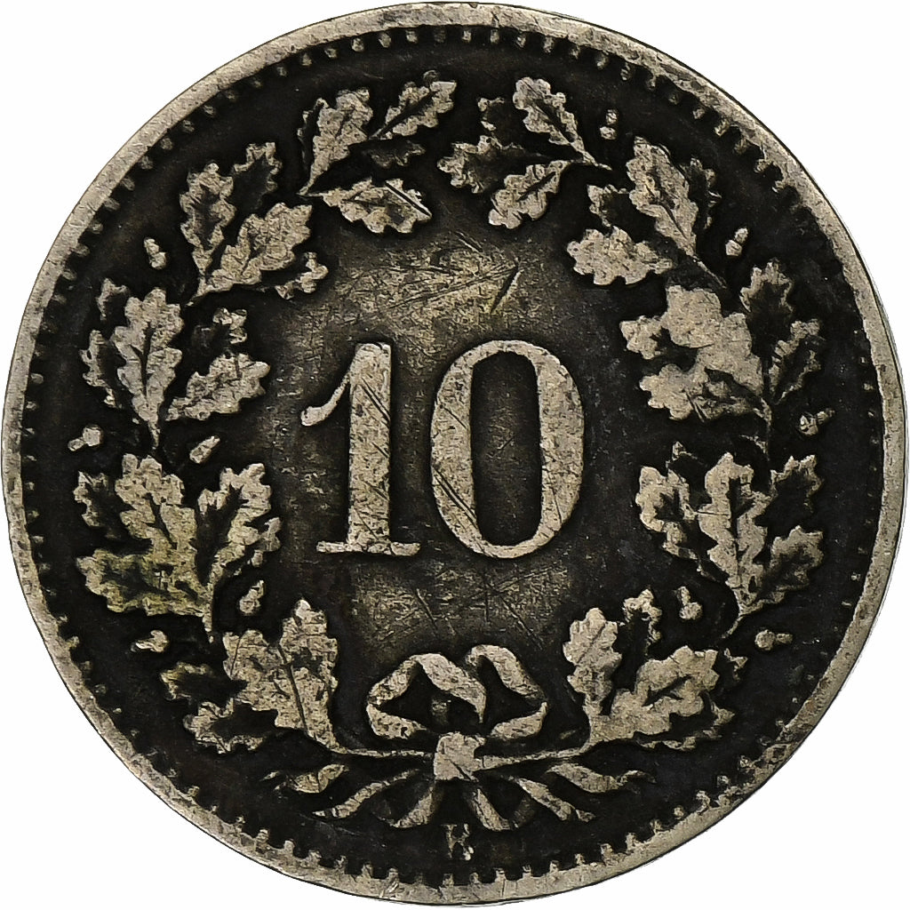 Schweiz, 10 Rappen, 1876, Silber, S+