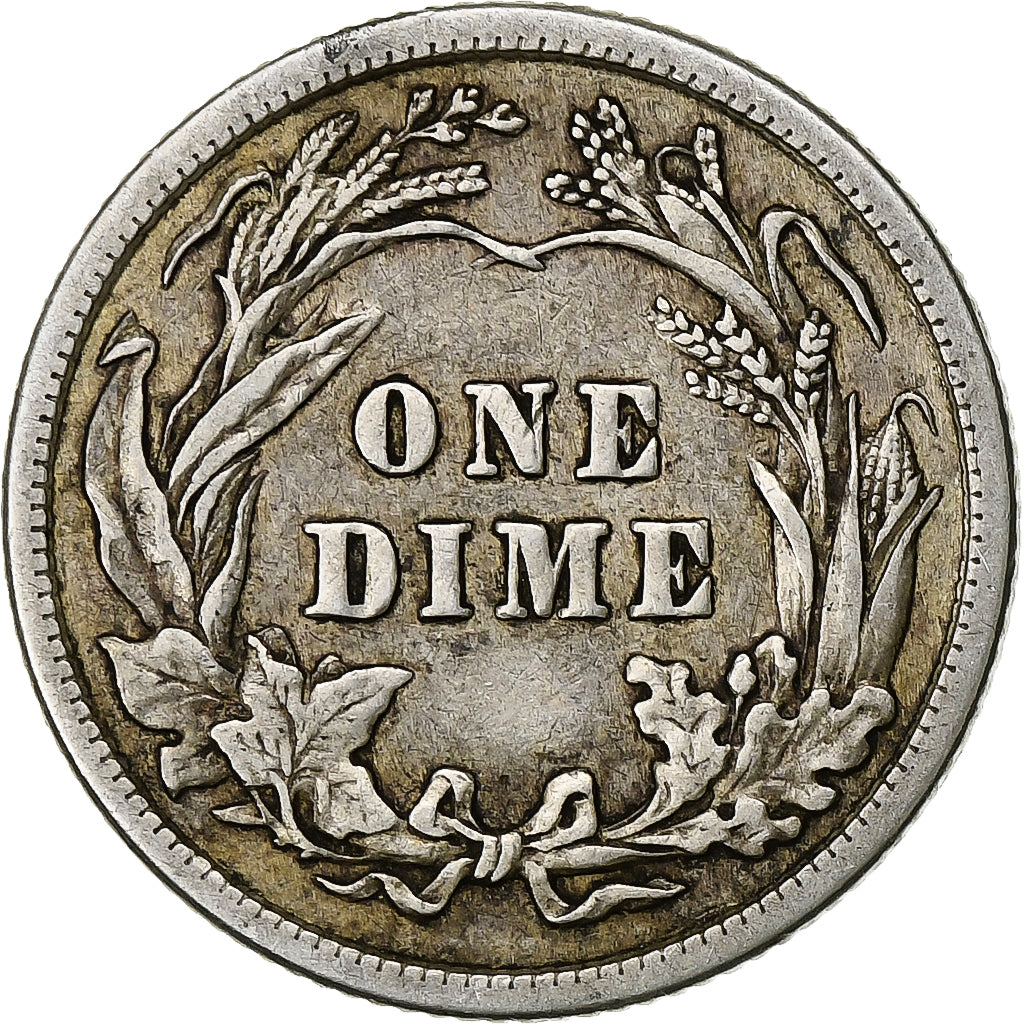 United States, Dime, Barber Dime, 1916, U.S. Mint, Silver, EF(40-45), KM:113
