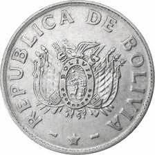 Bolivia, 50 Centavos, 1991, Stainless Steel, AU(55-58), KM:204