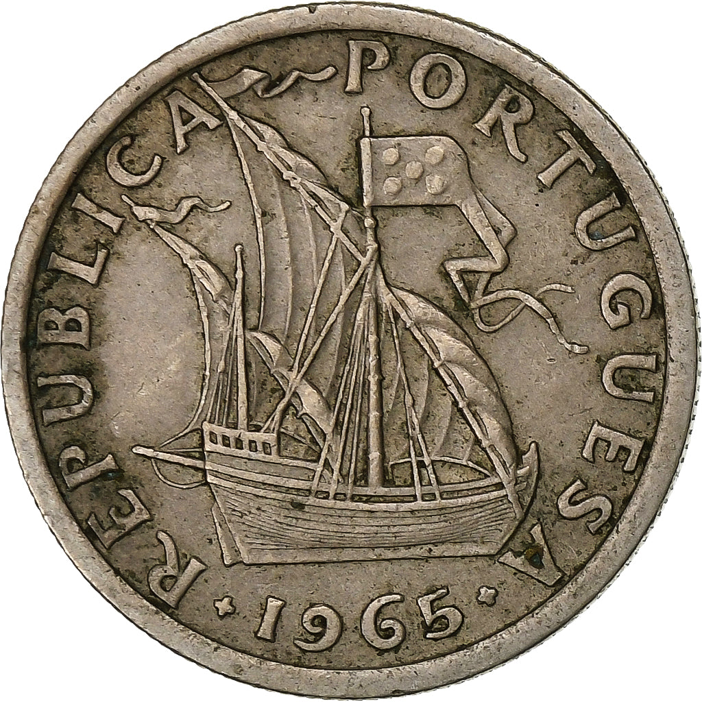 Portugal, 2-1/2 Escudos, 1965, Kupfer-Nickel, SS+, KM:590