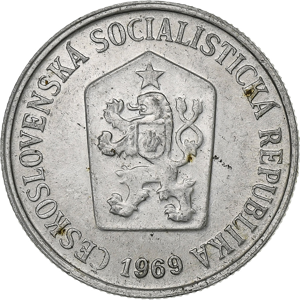 Czechoslovakia, 10 Haleru, 1969, Aluminum, EF(40-45), KM:49.1