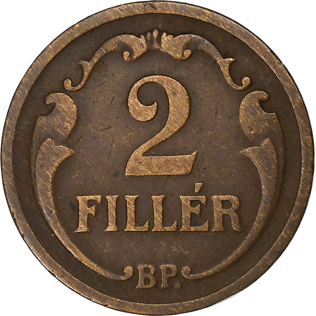 Hongarije, 2 Filler, 1929, Budapest, Bronzen, ZF+, KM:506