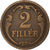 Hungria, 2 Filler, 1929, Budapest, Bronze, AU(50-53), KM:506