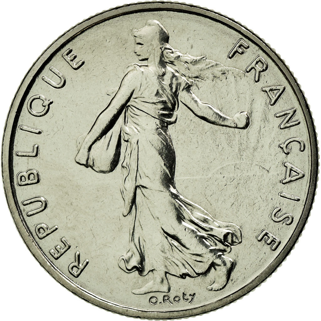 Moneta, Francja, Semeuse, 1/2 Franc, 1981, MS(65-70), Nikiel, Gadoury:429
