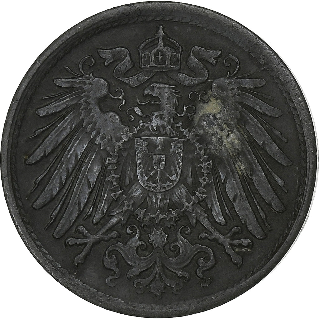 GERMANY - EMPIRE, 10 Pfennig, 1918, Zinc, VF(30-35), KM:26