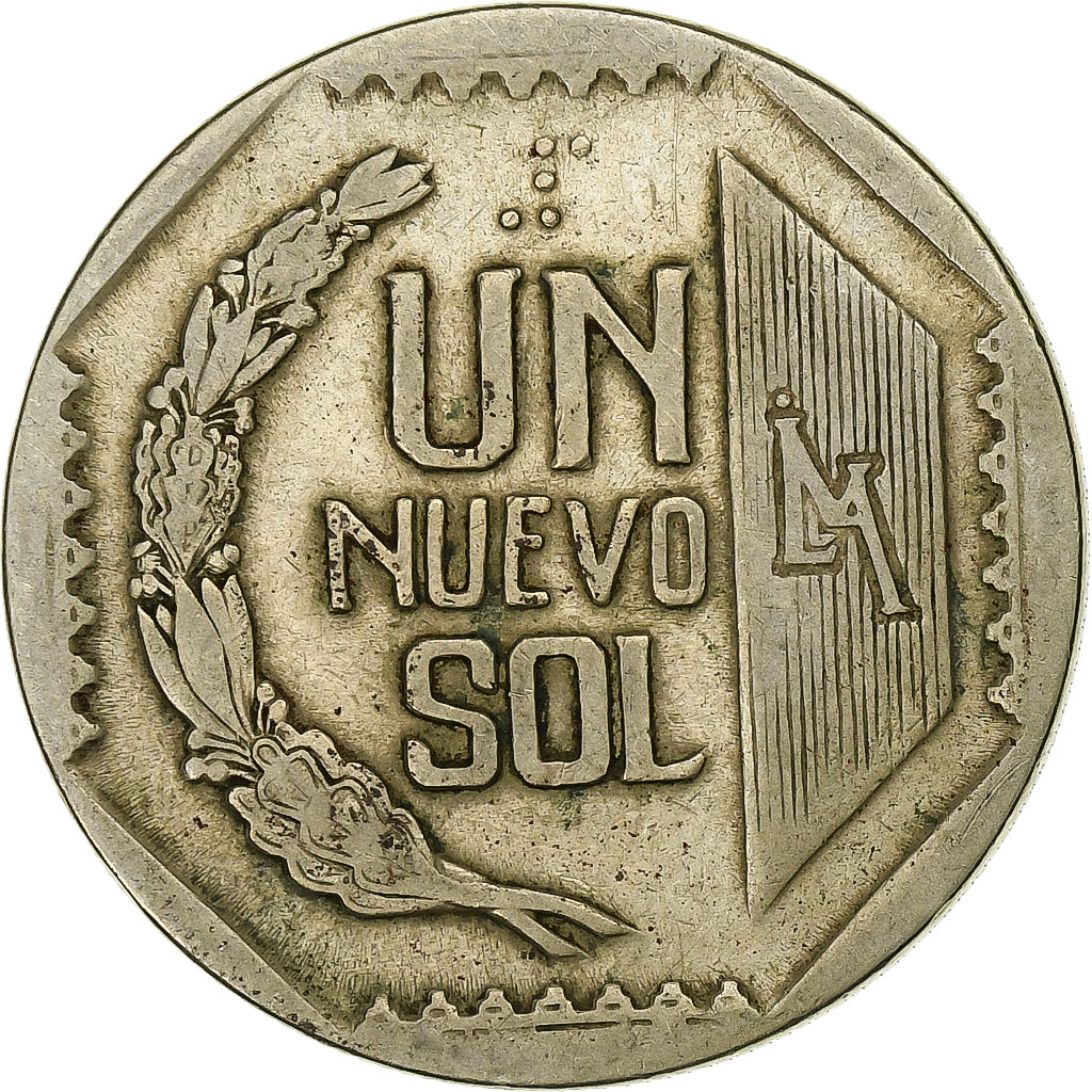 Perú, Nuevo Sol, 1991, Lima, Cobre - níquel - cinc, MBC, KM:308.1
