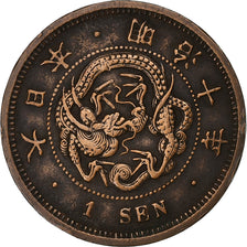 Japan, Mutsuhito, Sen, 1884, Kupfer, SS, KM:17.2