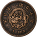 Japan, Mutsuhito, Sen, 1884, Kupfer, SS, KM:17.2