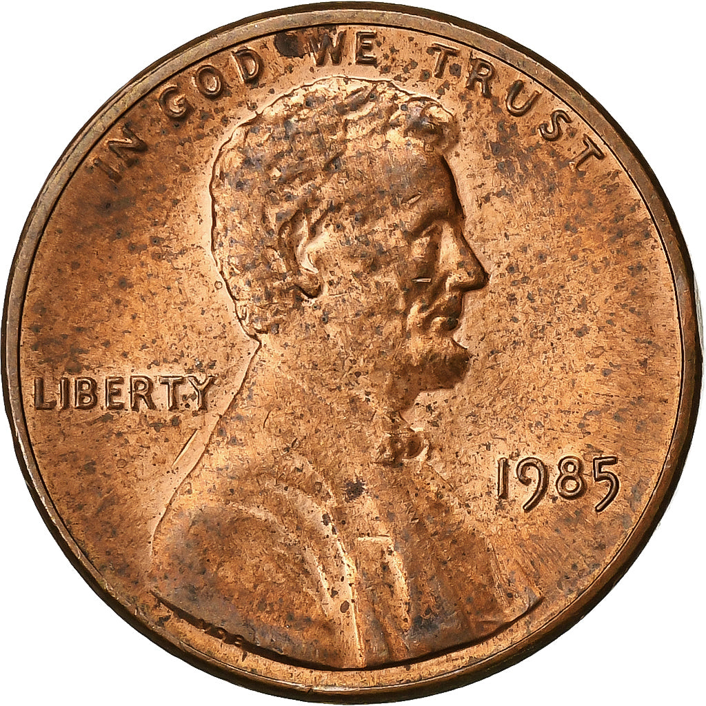 Estados Unidos, Cent, Lincoln Cent, 1985, U.S. Mint, Cobre chapado en cinc, MBC