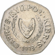 Cyprus, 50 Cents, 1998, Copper-nickel, MS(60-62), KM:66