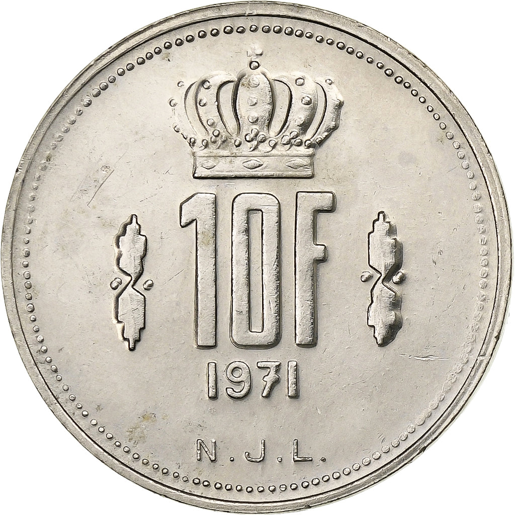 Luxemburg, Jean, 10 Francs, 1971, Nickel, PR, KM:57