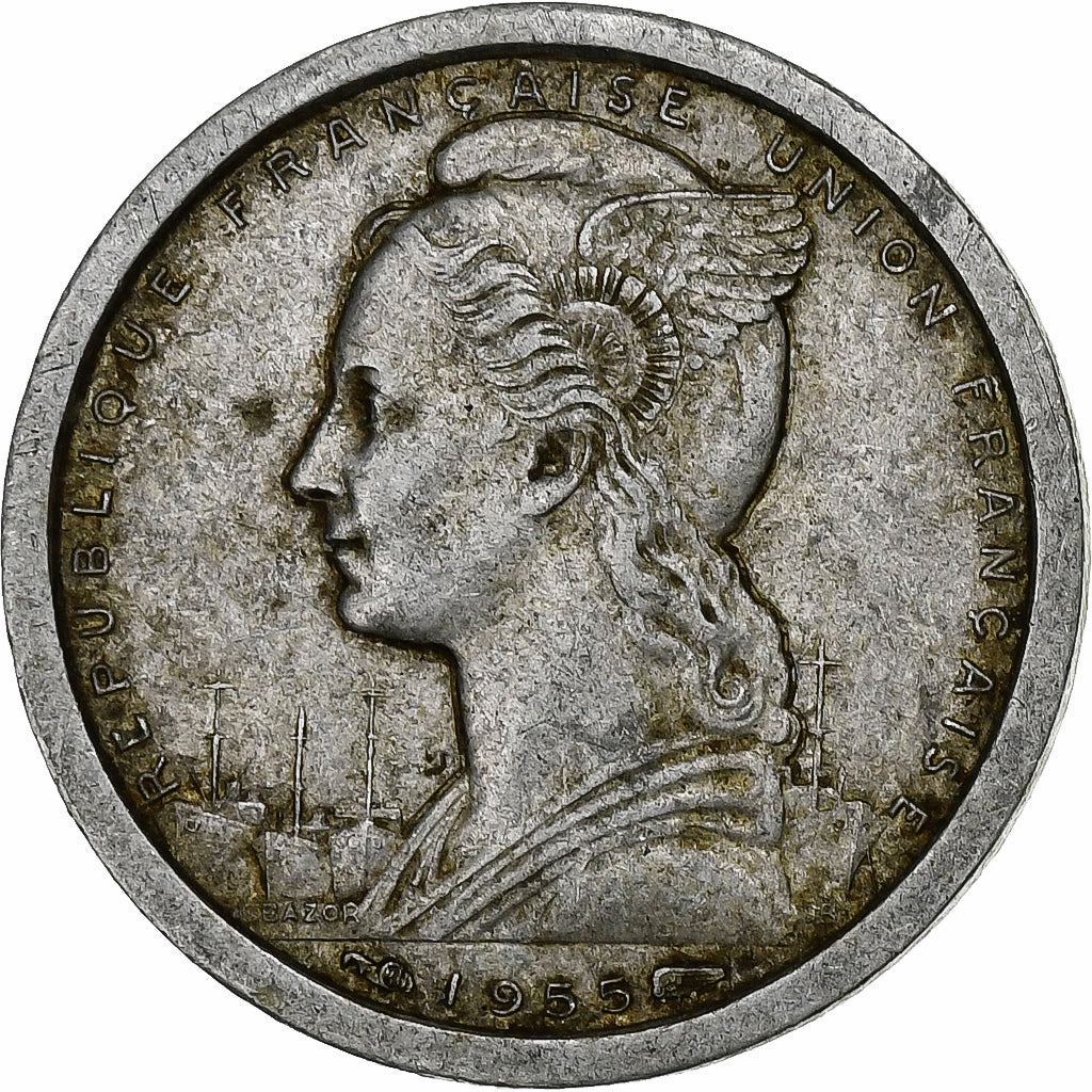Africa occidentale francese, Franc, 1955, Alluminio, MB