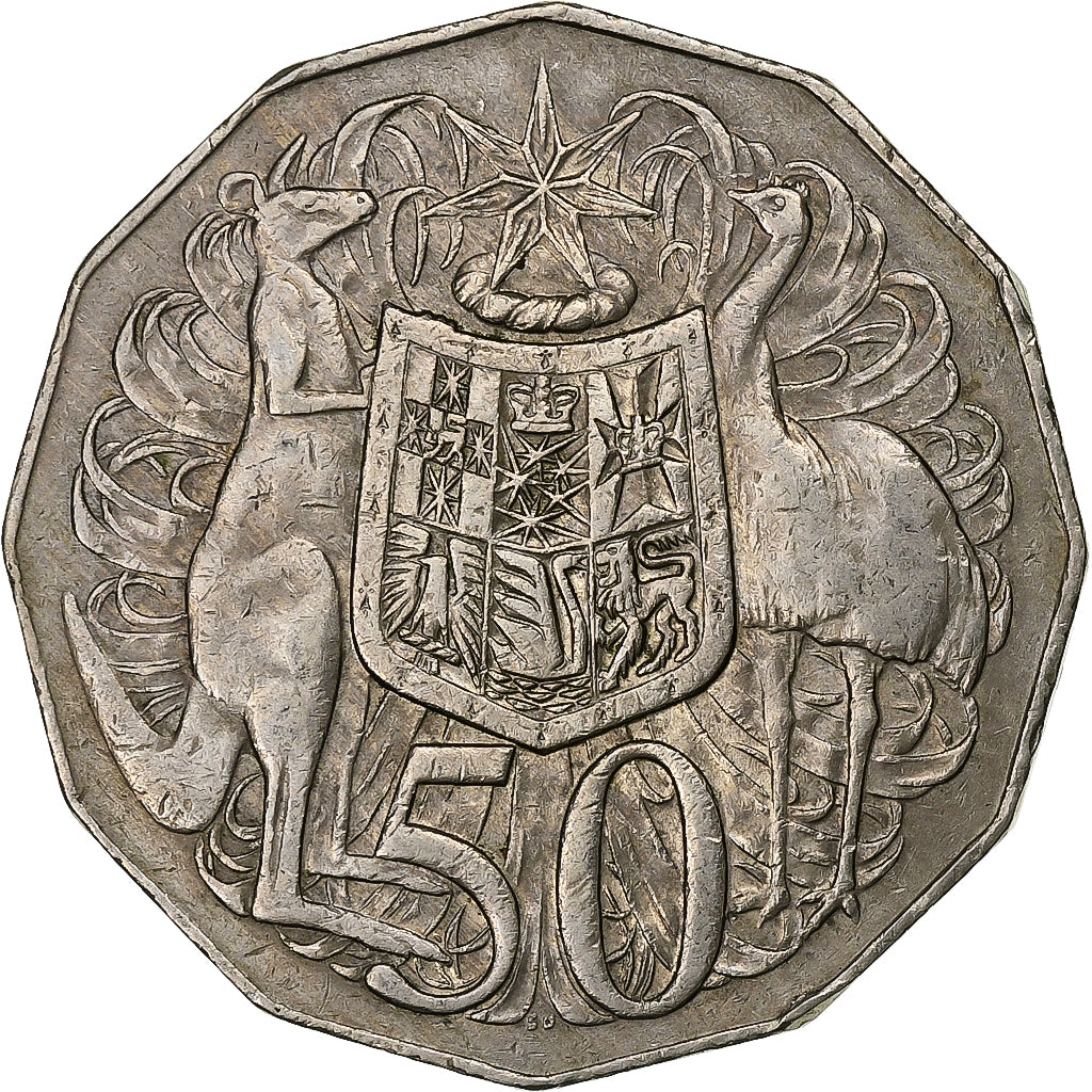 Australia, 50 Cents, 1969, Rame-nichel, BB