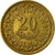 Tunisia, 20 Millim, 1960, Paris, Brass, EF(40-45), KM:307