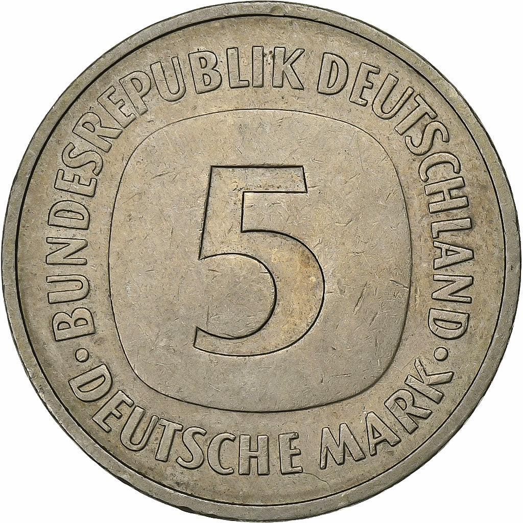 GERMANY - FEDERAL REPUBLIC, 5 Mark, 1981, Karlsruhe, Copper-Nickel Clad Nickel