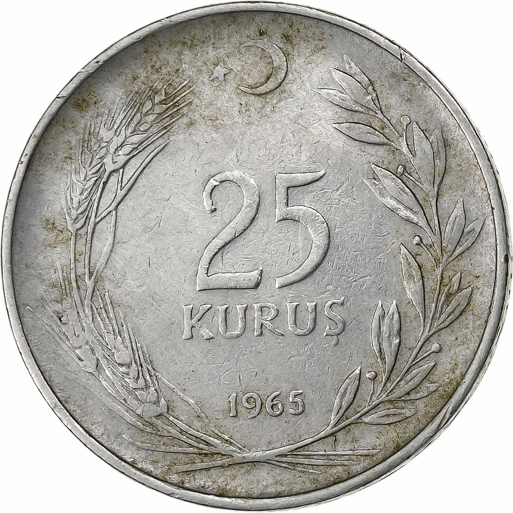 Türkei, 25 Kurus, 1965, Stainless Steel, SS, KM:892.2