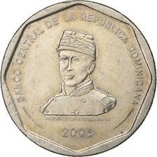Coin, Dominican Republic, 25 Pesos, 2008, MS(63), Copper-nickel, KM:107