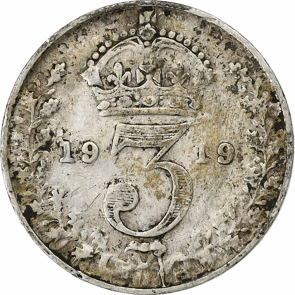 Gran Bretagna, 3 Pence, 1919, Argento, BB