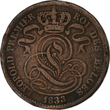 Belgium, Leopold I, 10 Centimes, 1833, Copper, VF(30-35), KM:2.1