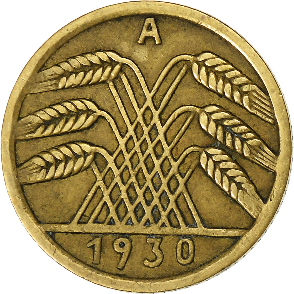 Niemcy, 5 Reichspfennig, 1930, Berlin, Aluminium-Brąz, EF(40-45)