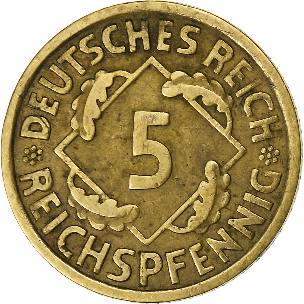 Niemcy, 5 Reichspfennig, 1930, Berlin, Aluminium-Brąz, EF(40-45)