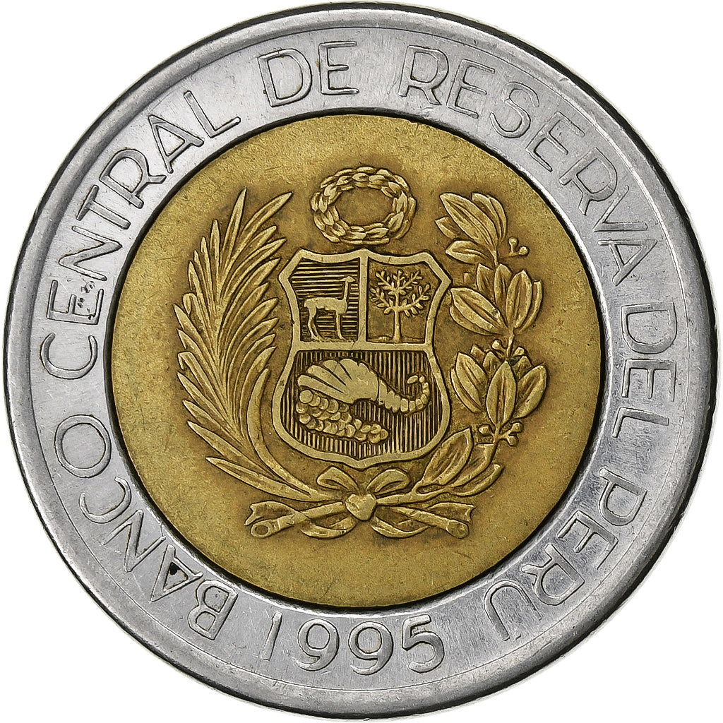 Perú, 5 Nuevos Soles, 1995, Bimetálico, MBC