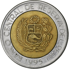 Perú, 5 Nuevos Soles, 1995, Bimetálico, MBC
