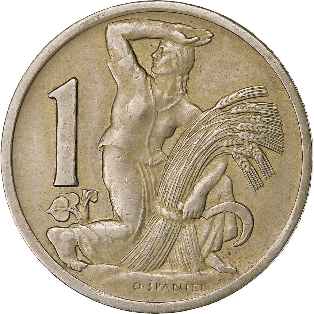 Czechoslovakia, Koruna, 1929, Copper-nickel, EF(40-45), KM:4