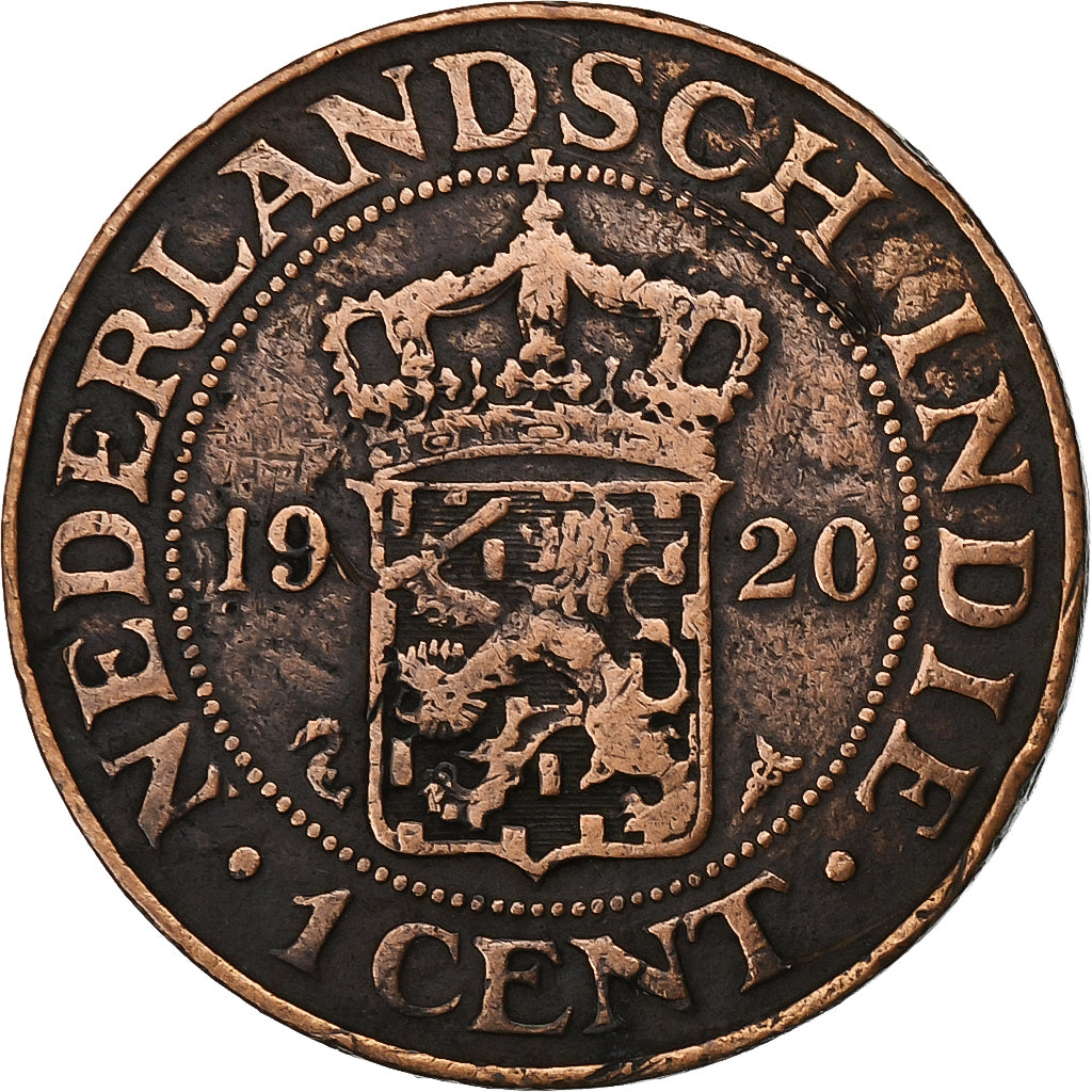INDIAS ORIENTALES HOLANDESAS, Wilhelmina I, 2-1/2 Cents, 1920, Utrecht, Bronce