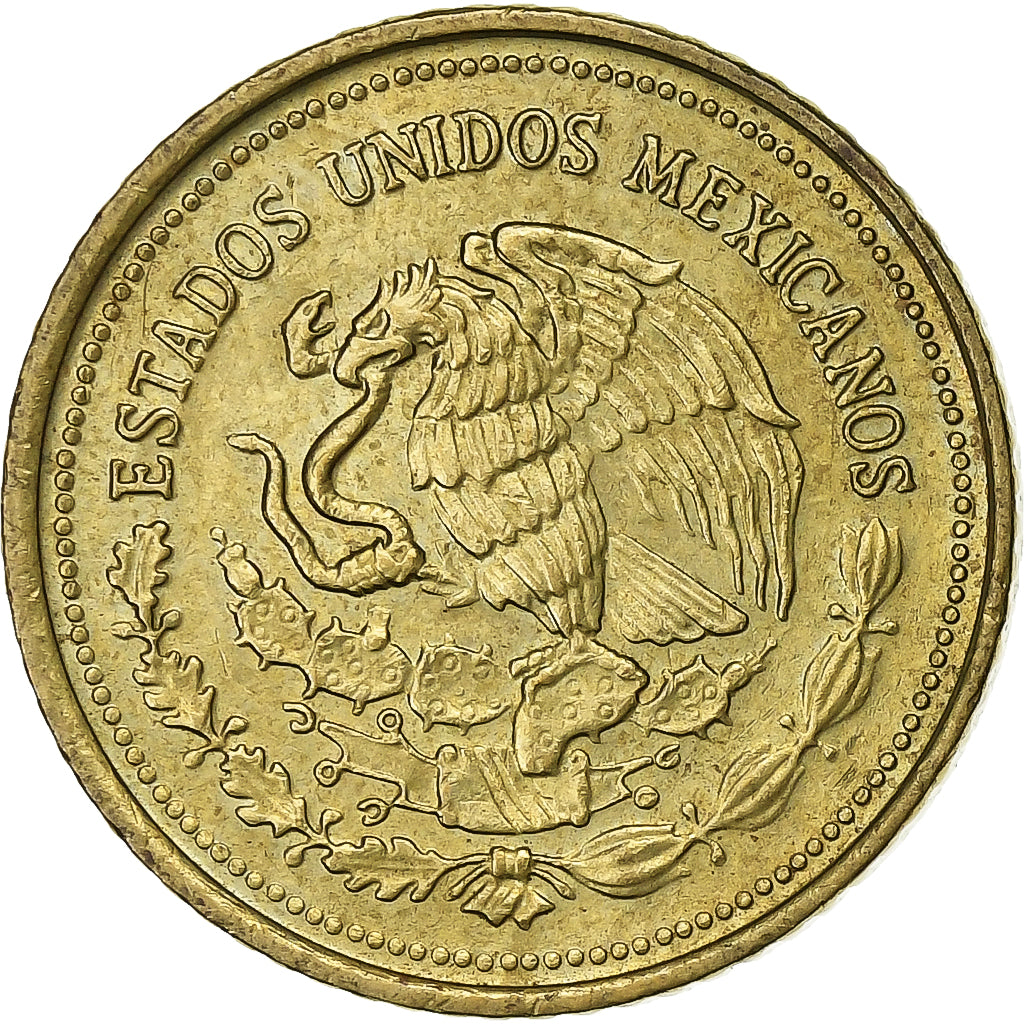 México, 20 Pesos, 1985, Latón, MBC, KM:508