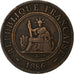 FRENCH INDO-CHINA, Cent, 1886, Bronze, VF(30-35), KM:1