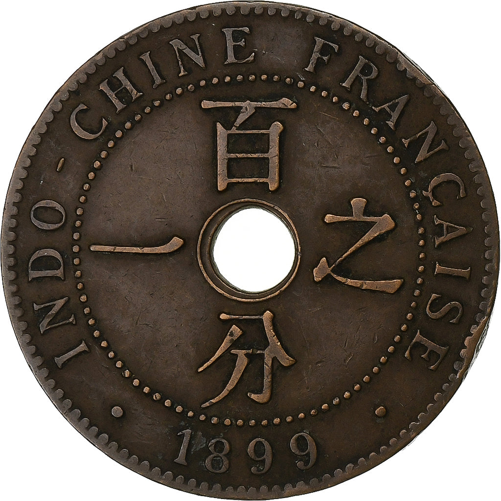Indochina Francesa, Cent, 1899, Paris, Bronze, EF(40-45), Lecompte:54, KM:8