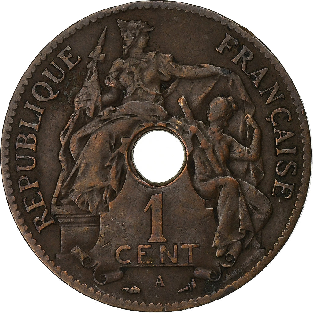 Indochina Francesa, Cent, 1899, Paris, Bronze, EF(40-45), Lecompte:54, KM:8