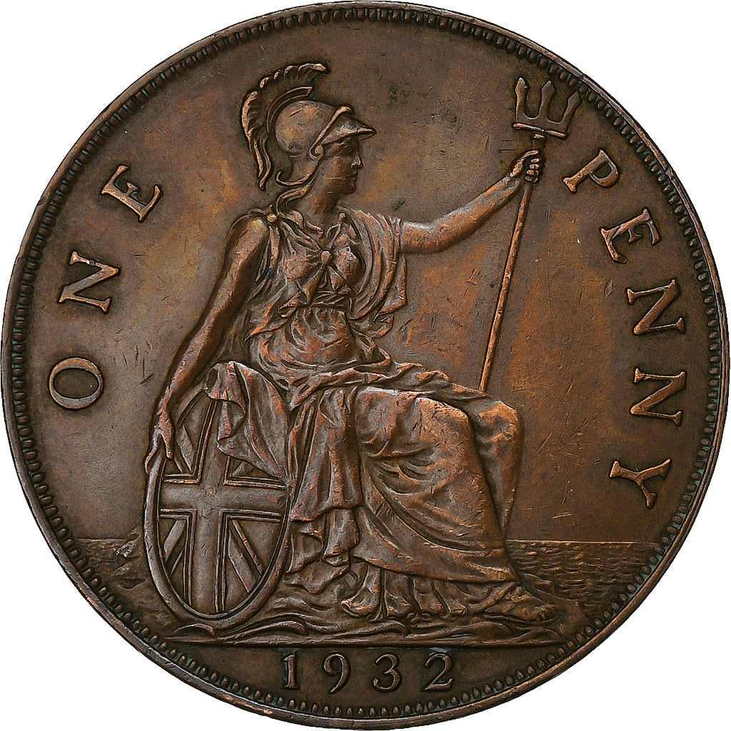 Great Britain, Penny, 1932, Bronze, AU(50-53)