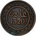 Marruecos, 'Abd al-Aziz, 10 Mazunas, AH 1320/1902, Bronce, BC+, KM:17.2