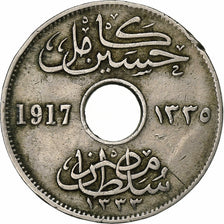 Ägypten, Hussein Kamil, 5 Milliemes, 1917, Kupfer-Nickel, SS+, KM:315