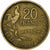 Francia, 20 Francs, Guiraud, 1952, Alluminio-bronzo, BB, Gadoury:880, KM:917.1